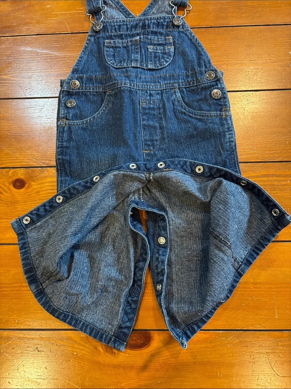Arizona Jean Company Blue Denim Kids Overalls Size 6-9 Months GUC